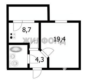 1-к квартира, вторичка, 37м2, 3/10 этаж