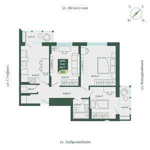3-к квартира, вторичка, 85м2, 11/18 этаж