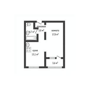 1-к квартира, вторичка, 39м2, 17/25 этаж