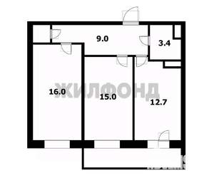 2-к квартира, вторичка, 57м2, 9/18 этаж