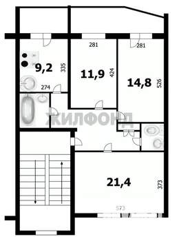 3-к квартира, вторичка, 74м2, 4/5 этаж
