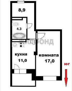 1-к квартира, вторичка, 41м2, 11/17 этаж