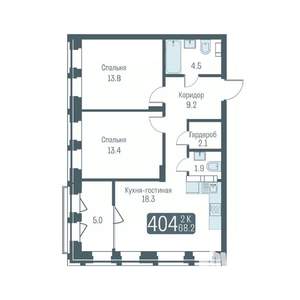 3-к квартира, вторичка, 66м2, 6/7 этаж