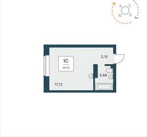 Студия квартира, вторичка, 25м2, 9/25 этаж