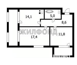 2-к квартира, вторичка, 56м2, 5/17 этаж
