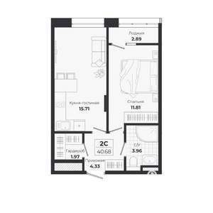 2-к квартира, вторичка, 38м2, 3/9 этаж
