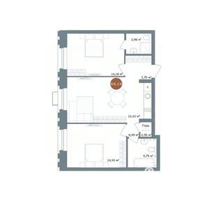 2-к квартира, вторичка, 64м2, 2/15 этаж