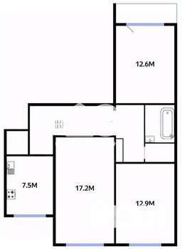 3-к квартира, вторичка, 68м2, 9/10 этаж