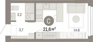 Студия квартира, вторичка, 22м2, 1/7 этаж