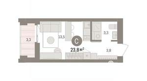 Студия квартира, вторичка, 24м2, 12/16 этаж