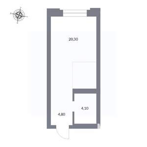 Студия квартира, вторичка, 29м2, 25/25 этаж