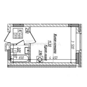 Студия квартира, вторичка, 21м2, 1/3 этаж
