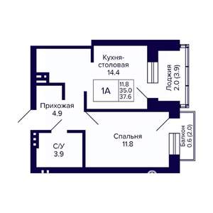 1-к квартира, вторичка, 38м2, 3/10 этаж