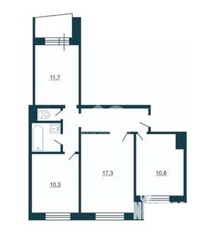 3-к квартира, вторичка, 62м2, 6/9 этаж