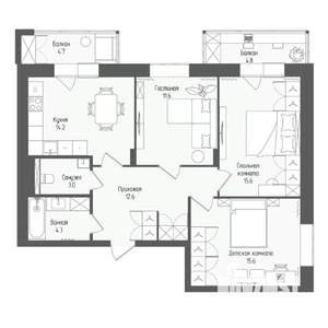 3-к квартира, вторичка, 80м2, 14/18 этаж