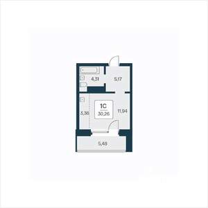 Студия квартира, вторичка, 30м2, 10/25 этаж