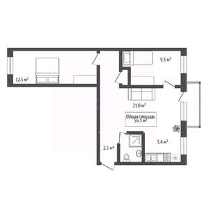 3-к квартира, вторичка, 56м2, 4/5 этаж