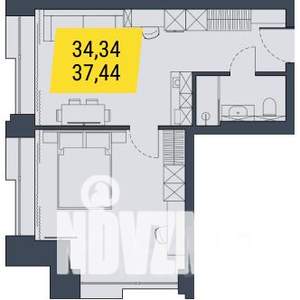 1-к квартира, вторичка, 37м2, 23/29 этаж