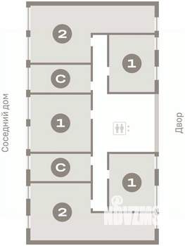 2-к квартира, вторичка, 65м2, 2/6 этаж