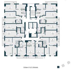 2-к квартира, вторичка, 64м2, 25/27 этаж