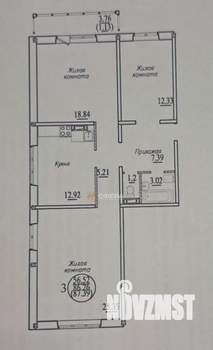 3-к квартира, вторичка, 87м2, 4/10 этаж