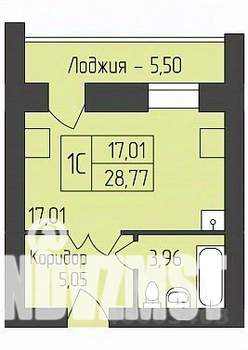 Студия квартира, строящийся дом, 29м2, 9/12 этаж