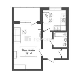 1-к квартира, вторичка, 29м2, 3/9 этаж