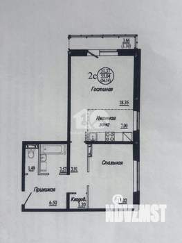 2-к квартира, вторичка, 55м2, 2/18 этаж