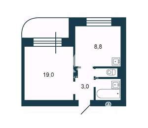 1-к квартира, вторичка, 35м2, 9/9 этаж
