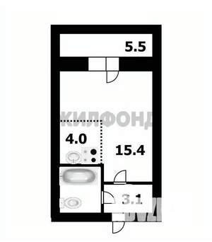 1-к квартира, вторичка, 27м2, 9/25 этаж