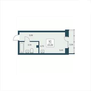Студия квартира, вторичка, 23м2, 17/25 этаж