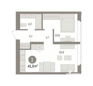 1-к квартира, вторичка, 41м2, 15/16 этаж