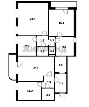 4-к квартира, вторичка, 113м2, 1/16 этаж