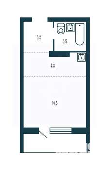 1-к квартира, вторичка, 23м2, 13/17 этаж