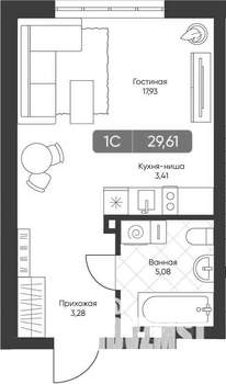 Студия квартира, вторичка, 29м2, 19/22 этаж