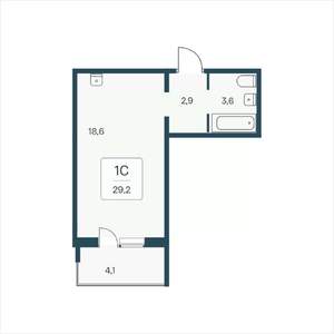 Студия квартира, вторичка, 29м2, 13/17 этаж