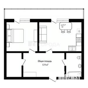 2-к квартира, вторичка, 58м2, 10/16 этаж