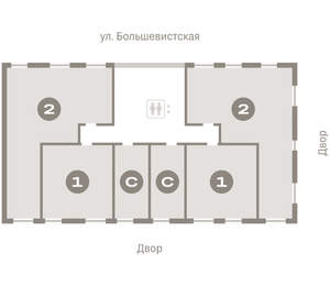 2-к квартира, вторичка, 82м2, 7/17 этаж