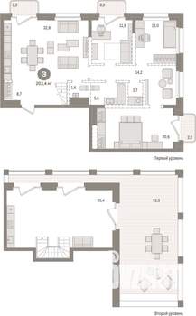 3-к квартира, вторичка, 203м2, 10/10 этаж