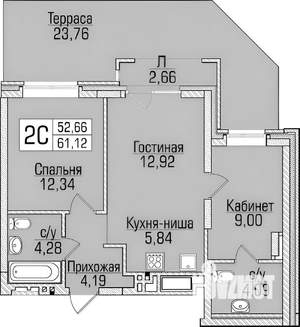 2-к квартира, вторичка, 53м2, 8/10 этаж