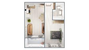 2-к квартира, вторичка, 42м2, 6/14 этаж