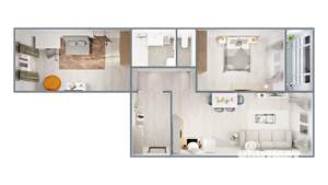 2-к квартира, вторичка, 70м2, 4/14 этаж