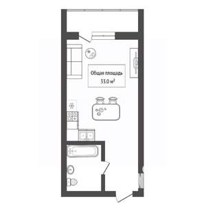 Студия квартира, вторичка, 33м2, 8/10 этаж