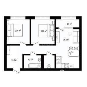 2-к квартира, вторичка, 62м2, 6/17 этаж