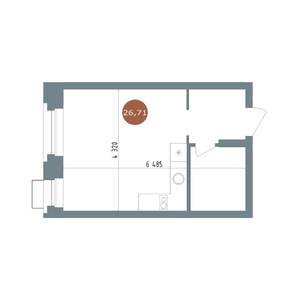 Студия квартира, вторичка, 27м2, 7/15 этаж