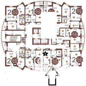 2-к квартира, вторичка, 46м2, 5/25 этаж