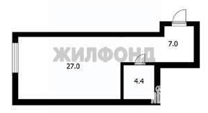 1-к квартира, вторичка, 38м2, 3/3 этаж