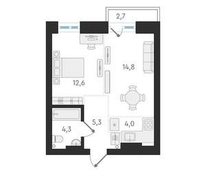 1-к квартира, вторичка, 41м2, 6/25 этаж