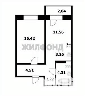 1-к квартира, вторичка, 45м2, 14/17 этаж