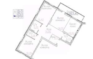 3-к квартира, строящийся дом, 97м2, 9/24 этаж